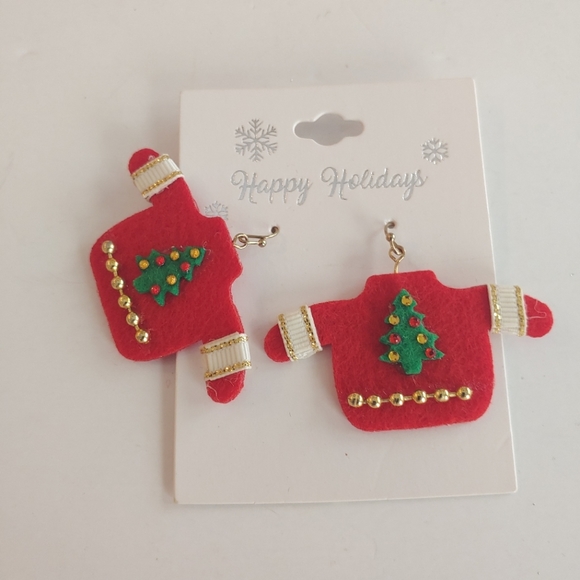 Ugly Christmas sweater earrings - Picture 2 of 4